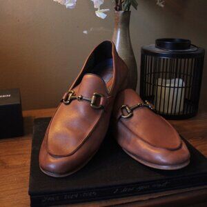 Vince Camuto Axyl leather loafer in brown with horse-bit detail